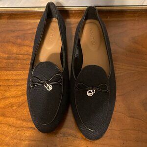 New Nautica Women Kelline Size 9 Blue Tweed Flats Logo Nautical Fisherman